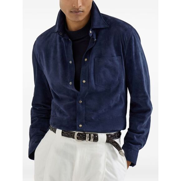 Brunello Cucinelli Men Leather Shirt - Picture 2 of 5